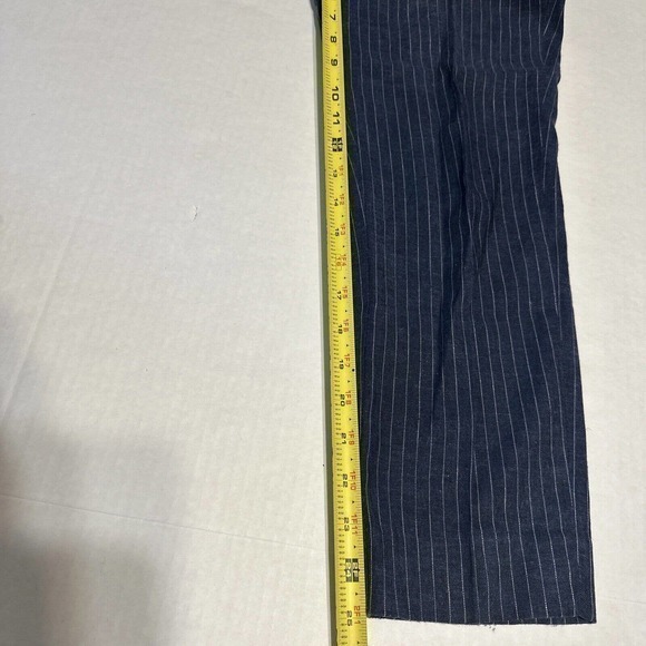 Banana Republic Factory White Navy Blue Ryan Pinstripe Straight Leg Pants Sz 00P - Picture 14 of 15